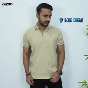 Premium blue dream half zip polo shirt