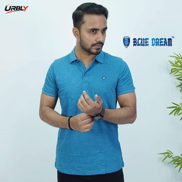 Premium blue dream half zip polo shirt (10) Premium blue dream half zip polo shirt