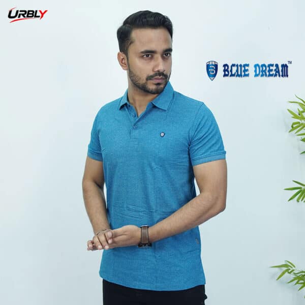 Premium blue dream half zip polo shirt (11) Premium blue dream half zip polo shirt