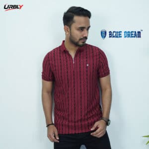 Premium blue dream half zip polo shirt