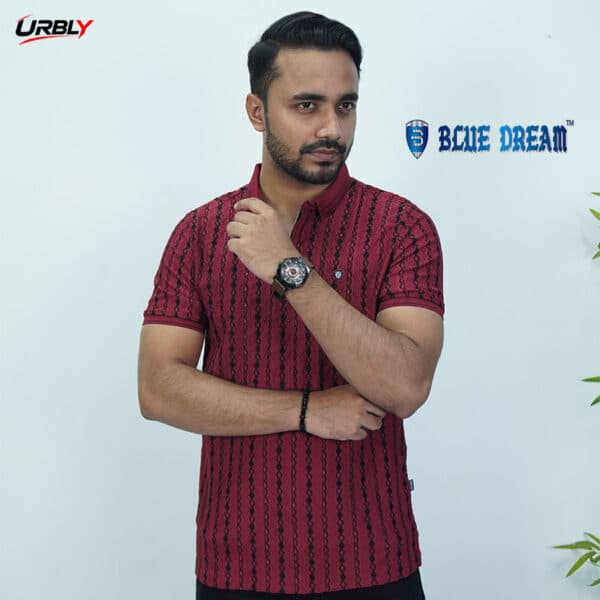Premium blue dream half zip polo shirt
