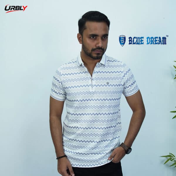 Premium blue dream half zip polo shirt (19) Premium blue dream half zip polo shirt