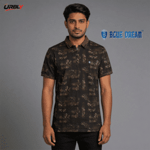 Premium blue dream half zip polo shirt (1)