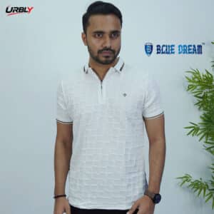 Premium blue dream half zip polo shirt