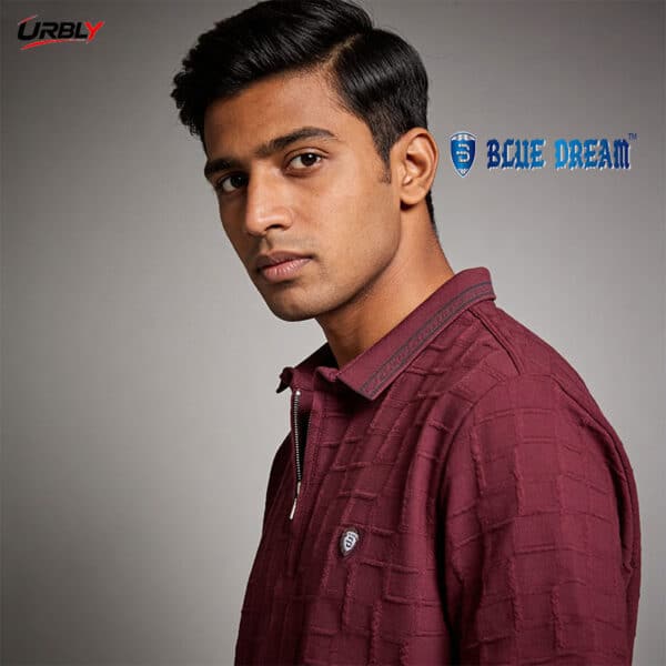 Premium blue dream half zip polo shirt (1)