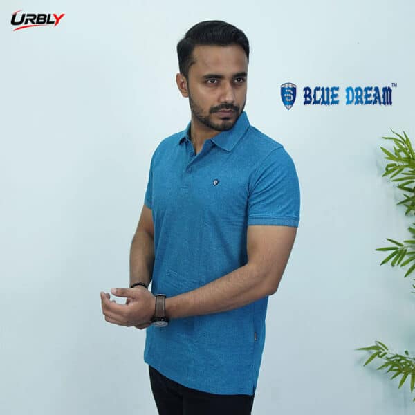 Premium blue dream half zip polo shirt (7) Premium blue dream half zip polo shirt