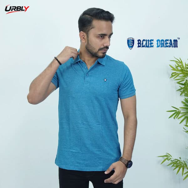 Premium blue dream half zip polo shirt (9) Premium blue dream half zip polo shirt